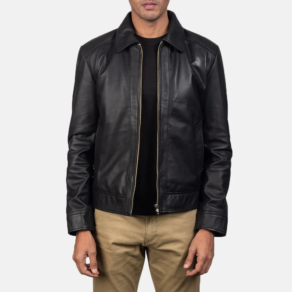 NOVRIC Black Leather Jacket