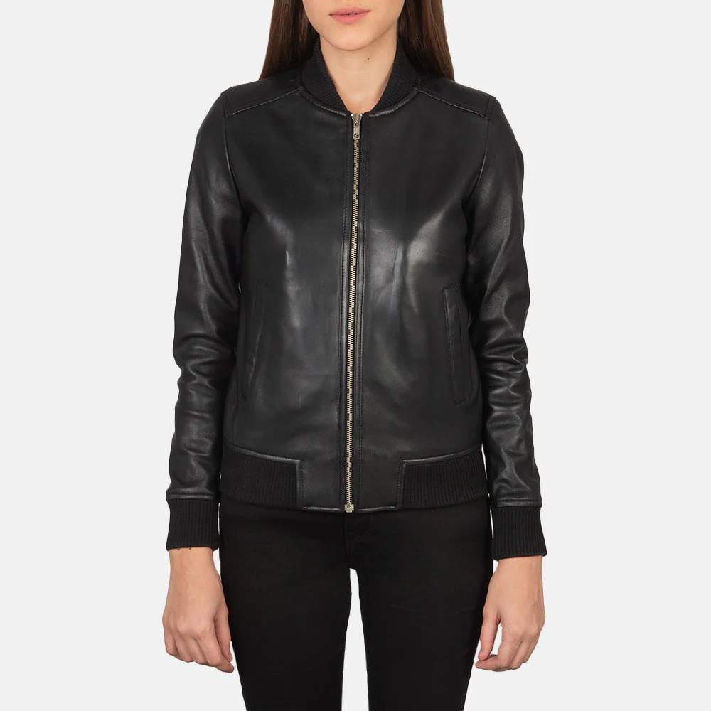 NOVRIC Flashback Women's Black Leather Biker Jacket