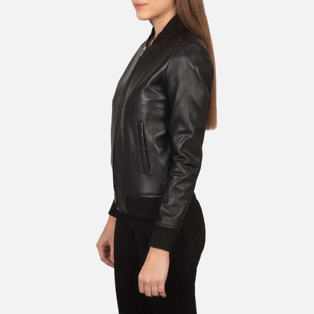 NOVRIC Flashback Women's Black Leather Biker Jacket