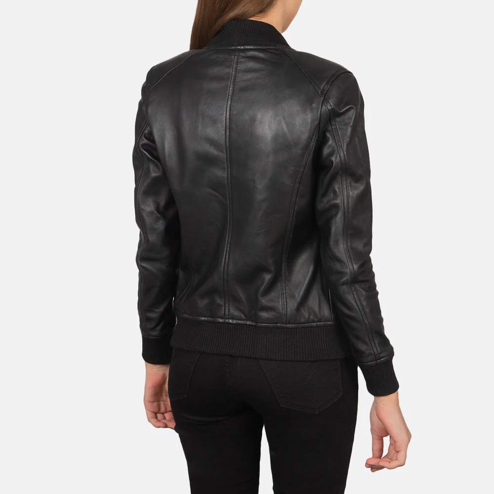 NOVRIC Flashback Women's Black Leather Biker Jacket