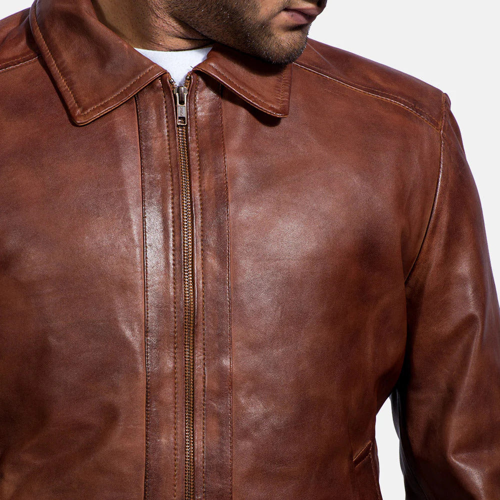 NOVRIC Inferno Brown Leather Jacke
