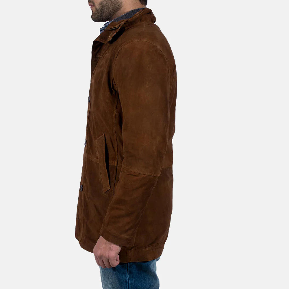 Novric Sheriff Brown Suede Leather Jacket