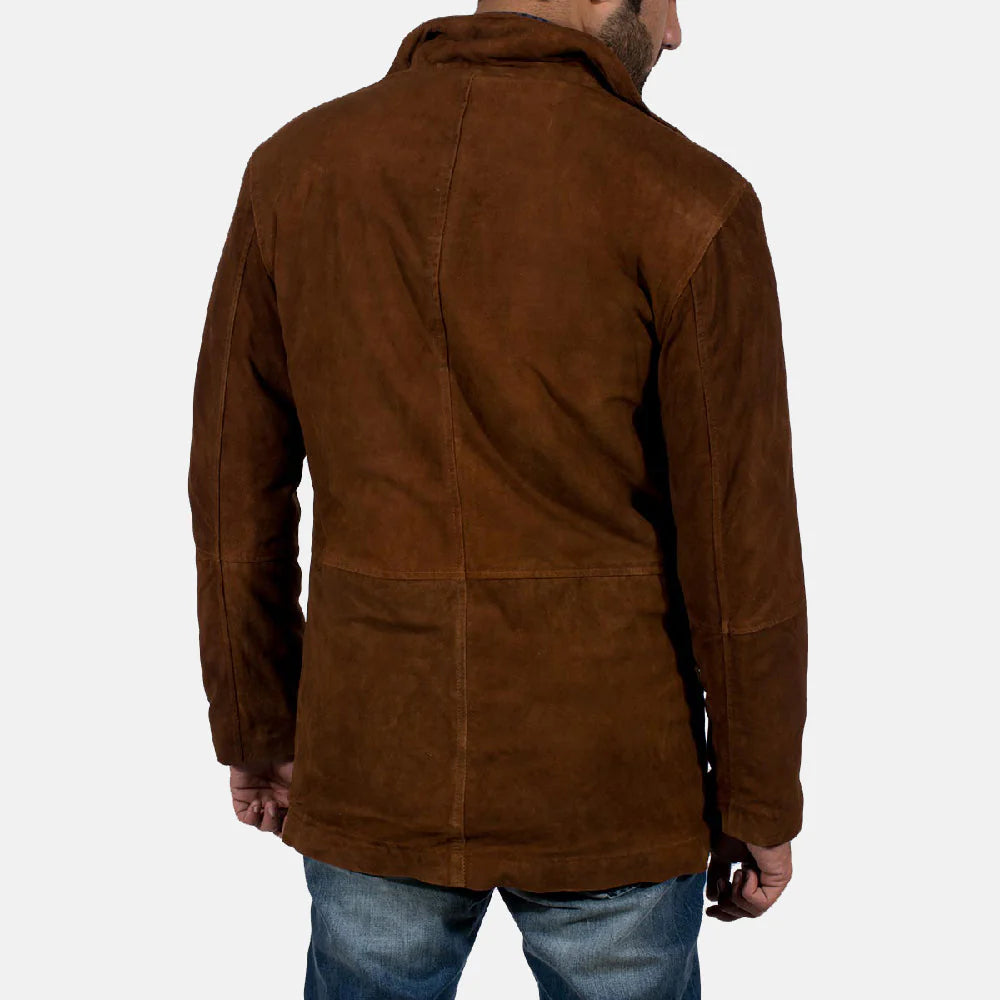 Novric Sheriff Brown Suede Leather Jacket